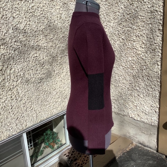 CALVIN KLEIN JEANS WINE AND BLACK CREW NECK SWEATER - Picture 7 of 7